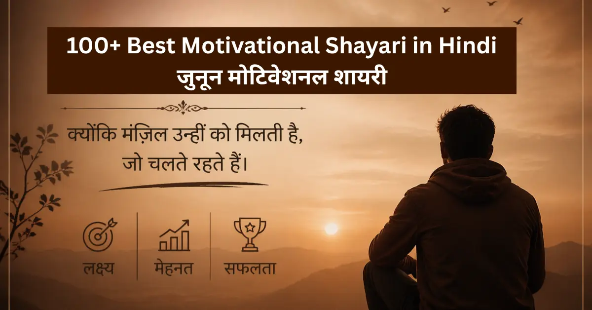 100+ Best Motivational Shayari in Hindi जुनून मोटिवेशनल शायरी